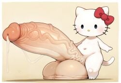 1futa ai ai_generated balls big_balls big_penis chibi chibi_style futanari