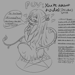 1boy ask_an_incubus asking_viewer bodily_fluids demon dubious_consent ear_piercing femboy femboy_focus heart hearts_around_head imminent_anal imminent_energy_drain imminent_rape incubus local_degenerate(artist) male seductive seraphin_(local_degenerate) slimy summoning summoning_circle tail unfinished wip