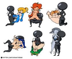 1boy 6+girls blonde_hair blue_hair breast_grab breasts_out female fire_emblem green_hair happy ink_man kid_icarus legs_up lucina_(fire_emblem) lying lying_on_back male mario_(series) metroid nintendo one_leg_up orange_hair palutena princess_daisy princess_zelda samus_aran sex standing standing_sex super_smash_bros. surprised terminalmontage the_legend_of_zelda torn_clothes wii_fit wii_fit_trainer