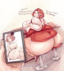 1girls ass bbw before_and_after catfishing chair chairs fat fat_ass fat_female fat_fetish fatfishing female gorgeouswaifudom huge_ass juxtaposition massive_ass multiple_chairs_for_one overweight_female phone phone_screen photo_comparison sitting stool weight_gain