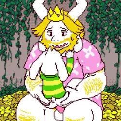 age_difference anal_sex animated anus asgore_dreemurr asriel_dreemurr balls big_balls big_penis cum dad_and_son dad_fucking_son dad_penetrating_son front_view gay goat hardcore incest older_penetrating_younger orgasm_face penis pixel_art sitting sound tagme video
