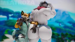 2boys backsack balls big_ass big_butt bubble_ass fat_ass fat_butt fennix_(fortnite) fortnite fox furry furry_only gay huge_ass huge_butt large_ass large_butt male male/male male_only meatroza muscular muscular_male polar_bear polar_patroller polar_patroller_(fortnite) thick_ass thick_butt