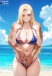 1boy 1girls ai_generated american_flag american_flag_bikini bare_shoulders bare_thighs beach big_breasts bikini_bottom bikini_top blazeren_ai/3d blonde_hair blue_eyes boruto:_naruto_next_generations breasts collarbone curvaceous faceless_male female female_focus grabbing grabbing_from_behind grin hair_down hair_over_one_eye hug huge_breasts hugging hugging_from_behind ino_yamanaka large_breasts legs_together loose_hair male mature mature_female midriff milf muscular muscular_male naruto naruto:_the_last naruto_(series) naruto_shippuden naughty naughty_face naughty_smile navel ocean patreon_username revealing_swimsuit sagging_breasts sand seaside skimpy skimpy_bikini smile swimsuit thighs twitter_username unseen_male_face upper_body very_long_hair voluptuous water watermark wide_hips