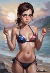 ai_generated bikini ellie_(the_last_of_us) ellie_williams gold_dollar teen teenager videogame young