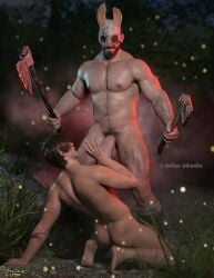 2boys 3d axe beefy daddy dead_by_daylight gay genderswap genderswap_(ftm) huntress_(dead_by_daylight) leon_scott_kennedy male male_only manly nude outdoors penis resident_evil rule_63 size_difference sthenhx the_huntress_(dead_by_daylight) uncensored weapon yaoi