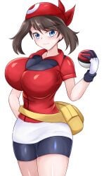 big_breasts breasts captain_rs cleavage female female_focus female_only large_breasts may_(pokemon) nintendo pokemon solo