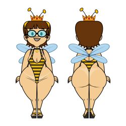 accurate_art_style ass ass_focus ass_grab ass_up beth's_mom big_ass breasts choker costume crown dat_ass fat_ass female female_only glasses headband heels huge_ass insect_wings jk94 large_ass light-skinned_female looking_at_viewer mature mature_female mature_woman milf paws short_hair smile smiling solo solo_female swimsuit tanned tanned_female tanned_skin thick_ass thick_thighs thighs total_drama_island white_background wide_hips