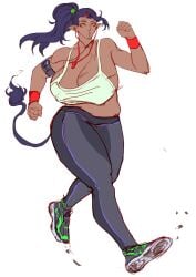 big_breasts bouncing_breasts huge_breasts jogging jogging_pants original tank_top virgoart1509