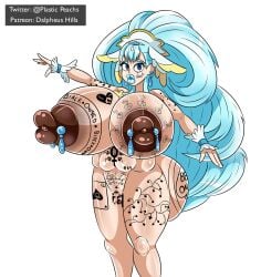 aged_up big_areola big_ass big_breasts big_lips big_nipples bimbo blue_hair body_writing censored cure_ange dalpheushills dark_nipples huge_ass huge_breasts hugtto!_precure nipple_piercing piercing precure pretty_cure queen_of_spades sperm_tattoo tattoo yakushiji_saaya