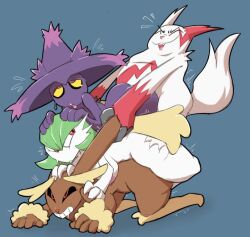 ahe_gao algob4v anthro foursome furry furry_male gardevoir ghost harem humanoid lopunny mismagius pokémon_(species) pokemon pokemon_(species) sex sex_from_behind thick_thighs zangoose