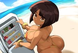 1girls aged_up ai_generated beverage bikini curvaceous dark-skinned_female dark_skin dat_ass dora_marquez dora_the_explorer female fridge huge_ass huge_breasts latina mullon nick_jr nickelodeon novelai paramount_pictures solo summer voluptuous voluptuous_female