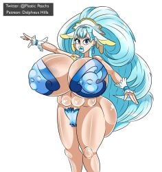 aged_up big_ass big_breasts big_lips bimbo blue_hair censored cure_ange dalpheushills huge_ass huge_breasts hugtto!_precure nipple_stickers precure pretty_cure pussy_sticker sticker yakushiji_saaya