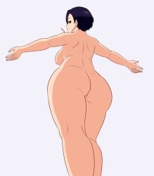 1girls 1milf ass ass_focus boku_no_hero_academia breasts looking_at_viewer looking_back mfuncen mika_jiro milf my_hero_academia short_hair solo thick_thighs thighs