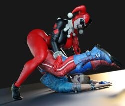 2girls 3d 3d_(artwork) batman_(series) big_ass big_breasts bodysuit boots busty curvaceous curvy curvy_figure dc dc_comics female female_only fully_clothed harley_quinn harley_quinn_(classic) harley_quinn_(suicide_squad_game) high_heels hourglass_figure huge_breasts injustice injustice_2 large_breasts lesbian pale-skinned_female pale_skin slim_waist smitty34 square_crossover suicide_squad suicide_squad:_kill_the_justice_league thick_hips thick_legs thick_thighs voluptuous waist wide_hips yuri