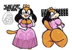 big_ass big_breasts breasts bubble_butt duck_hunt_dog female furry huge_ass huge_breasts huntress_(lewdewott) lewdewott mario mario_(series) nintendo princess_peach_(cosplay) thick_thighs wide_hips