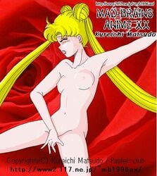 1girls bishoujo_senshi_sailor_moon blonde_hair closed_eyes female female_only fingering long_hair lowres masturbation matsudo_kureichi nipples nude small_breasts solo tied_hair twintails usagi_tsukino