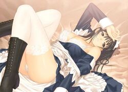 1girls censored female female_only maid maids mature panties solo taka_tony uncensored underwear