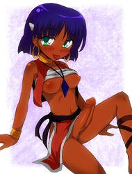 1futa 2011 :p bandeau blue_hair blush bracelet breasts curvaceous dark-skinned_futanari dark_skin earrings erection fushigi_no_umi_no_nadia futa_only futanari gainax green_eyes human intersex jewelry large_breasts misfit_funny nadia_la_arwall necklace nipples penis princess purple_hair pussy short_hair vagina vest