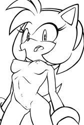 1girls amy_rose anthro anthro_only bracelet bracelets breasts female line_art nude_female pussy randomguy999 sega shin_tobikage sonic_(series) uncolored