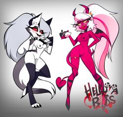 2demons 2girls anthro demon demon_girl demon_girls demon_horns demon_tail demon_wings demoness demons fur helluva_boss loona_(helluva_boss) multiple_girls succubus succubus_horns succubus_tail succubus_wings tagme verosika_mayday_(helluva_boss)