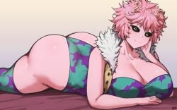 1girls antennae ass batako black_sclera breasts dat_ass female hero_outfit_(mha) hi_res highleg_leotard huge_ass huge_breasts legless leotard mina_ashido my_hero_academia no_pants pantless pink_body pink_hair pink_skin thick_thighs yellow_eyes