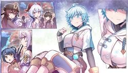 1boy 6girls chongyun_(genshin_impact) cocogoat ganyu_(genshin_impact) genderbend genshin_impact hu_tao_(genshin_impact) keqing_(genshin_impact) liyue qiqi_(genshin_impact) rule_63 xiangling_(genshin_impact) zhongli_(genshin_impact) zhouzhou's_bizarre_adventure