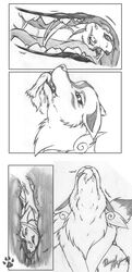 anthro canine comic game micro nude rena_ayama_(artist) size_difference swallowing tail teath tongue vore wolf