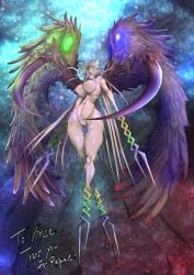 1girls 2_wings angel angel_wings digimon digimon_(species) digimon_adventure_tri. fallen_angel feathered_wings female female_only ordinemon solo wings