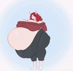 animated ass_expansion breast_expansion digestion fat growth huge_ass huge_breasts huge_thighs kansais obese oc original_character thick_thighs