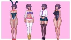 1girls 3d apuri bunnysuit choker digimon digimon_world digimon_world:_next_order female female_only fishnet_pantyhose fishnets garter_straps glasses himari_oofuchi human large_breasts one-piece_swimsuit secretary skirt solo standing swimsuit