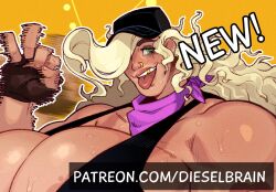 alex_(dieselbrain) blonde_hair dieselbrain gold_tooth handjob_gesture huge_breasts preview