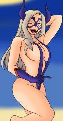 1girls absurd_res bikini blonde_hair breasts choker face_mask female female_only gloves hi_res hips huge_breasts light-skinned_female light_skin long_hair mask micro_bikini mount_lady my_hero_academia navel purple_bikini purple_gloves red_eyes setthh98 simple_background smile solo thick_thighs thighs wide_hips yuu_takeyama