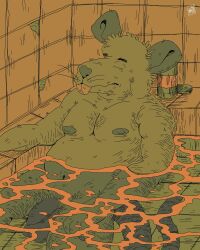 2023 4:5 absurd_res anthro balls bathing belly closed_eyes detailed_background edtrash flaccid genitals hi_res male mammal moobs murid murine navel nipples penis rat rodent sitting slightly_chubby solo