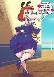 ass_focus backboob big_ass big_breasts casual clothed cruise_ship erica_(mickey_mouse_shorts) female female_only goodbadartist huge_ass mickey_mouse_shorts public ship teasing