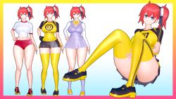 1girls 3d ami_aiba apuri digimon digimon_story digimon_story:_cyber_sleuth female female_only female_protagonist human school_uniform solo workout_clothes