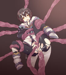 1boy black_hair blush forced forced_yaoi jude_mathis male malesub open_mouth penis rape solo_focus tales_of_(series) tales_of_xillia tear tentacle tentacle_on_male tentacle_rape tentaclejob torn_clothes yaoi