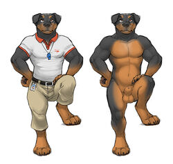 1boy adam_wan anthro balls canine fur furry geoff_o'reilly male male_only nude penis rottweiler sheath solo