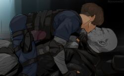 2boys big_penis capcom gay idoraad kissing leon_scott_kennedy lilprincyvi monster monster_cock mr_x resident_evil resident_evil_2 resident_evil_2_remake yaoi