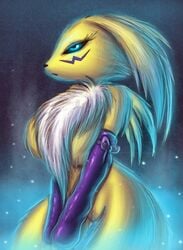 anthro canine digimon female fox fur furry innocenttazlet nude pussy renamon solo