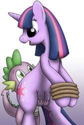 bondage breast_grab breasts crotchboobs dragon equine facesitting female friendship_is_magic grabbing_crotchboobs grope horn horse male multicolored_hair my_little_pony non-human_areolae spike_(mlp) tail twilight_sparkle_(mlp) unicorn