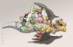 erection giratina glowing_eyes hypnosis lying male mind_control penis pokemon pokemon_(species) shaymin shaymin_(sky_form) size_difference tongue tongue_out zunu-raptor