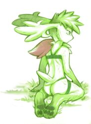 1boy crossdressing girly grass green male male_only pokemon pokemon_(species) shaymin shaymin_(sky_form) solo zunu-raptor