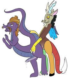 discord_(mlp) draconaquis dragon friendship_is_magic furry furry_only gay male my_little_pony no_humans penis skywriter smooth_skin steven_magnet_(mlp)