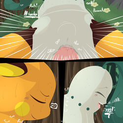 2011 anus female flower forest happy_sex male moan no_humans outdoors outside penetration penis pokemon pokemon_(species) raichu sex springtime_desperation sweat tom_smith tree vaginal_penetration wood