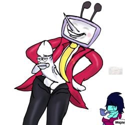 balls cabinet_man_from_lemon_demon_be_like cell_shading cock_transformation deltarune deltarune_chapter_3 dialogue english_text erection first_porn_of_character funny genitals glans hans_capon_(kingdom_come:_deliverance) hi_res homer_simpson humanoid_genitalia humanoid_penis jxci kris_(deltarune) living_penis lol male male_only meme meme_reference mr_tenna penis penis_transformation penis_with_face satire screen_face sentient_penis shitpost showing_penis simple_background solo_male suit suit_and_tie tenna_(deltarune) text transformation tv_head vein veiny_penis white_background white_balls white_body white_glans white_penis