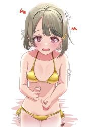 1girls @_@ absurd_res absurdres bare_arms bare_belly bare_chest bare_hands bare_hips bare_legs bare_midriff bare_navel bare_shoulders bare_skin bare_thighs belly belly_button bikini bikini_bottom bikini_only bikini_top blush blush_face blushing_at_viewer blushing_female blushing_lines breasts brown_eyebrows brown_hair brown_hair_female cleavage collarbone elbows exposed_arms exposed_belly exposed_chest exposed_hips exposed_legs exposed_midriff exposed_navel exposed_shoulders exposed_skin exposed_thighs eyebrows_visible_through_hair female female_focus female_only fingers flat_belly flat_breasts flat_chest flat_chested groin high_resolution high_school_student highres lean_figure looking_at_viewer love_live! love_live!_nijigasaki_high_school_idol_club medium_hair midriff nakasu_kasumi narrow_waist navel open_mouth parted_lips petite petite_body petite_breasts petite_female petite_girl petite_tits purple_eyes purple_eyes_female school_girl shoulders side-tie_bikini simple_background skinny skinny_female skinny_girl skinny_waist slender_body slender_waist slim_waist small_breasts smooth_chest solo standing string_bikini swimsuit swimwear swirly_eyes teen_girl teenage_girl teenager thigh_gap thighs tongue upper_body whin white_background yellow_bikini yellow_bikini_bottom yellow_bikini_only yellow_bikini_top yellow_string_bikini yellow_swimsuit yellow_swimwear young_female young_woman