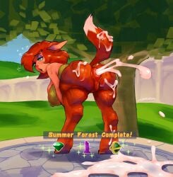 activision anal anus ass big_anus big_breasts bodily_fluids breasts clothing cum cum_fart elora excessive_cum excessive_genital_fluids eyeshadow faun_(spyro) female fur genital_fluids genitals glistening glistening_body glistening_butt glistening_genitalia glistening_pussy green_eyes hair hi_res hooves humanoid_face makeup messy moondrops presenting presenting_anus presenting_hindquarters presenting_pussy puffy_anus purple_eyeshadow pussy red_body red_fur red_hair solo spyro_the_dragon sweat sweaty_butt text thick_thighs topwear tube_top unguligrade