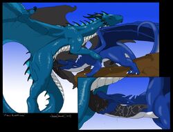 2011 deep_throat dragon fellatio firondraak flying furry furry_only gay knot male necrodrone no_humans oral oral_sex penis precum saliva scalie sex size_difference tail tongue wings