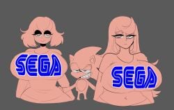 1boy 2girls crossover female huge_breasts lemonadepikachu male meme mythra pyra sonic_(series) sonic_the_hedgehog tagme xenoblade_(series) xenoblade_chronicles_2