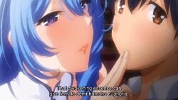 1boy 1girls animal_ears animated animated_gif anime_screencap aoe_mai atelier_kaguya blush breasts choco_chip embarassed_male female game_cg gif huge_breasts love_x_holic_~miwaku_no_otome_to_hakudaku_kankei~ lowres male male_virgin mama_x_holic mama_x_holic_~miwaku_no_mama_to_amaama_kankei~ monster_girl pink_pineapple seven_(animation_studio) shy_male skirt subtitles tachi-e teasing_penis vanilla virgin_male yuki_onna